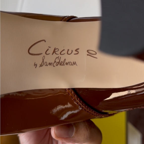 Sam Edelman Glossy Tan and Brown Heeled Boots - Picture 5 of 7